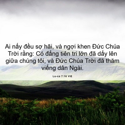 Picture 06 - Lu-ca 7:16 VIE - Ai nấy đều sợ hãi, và ngợi khen Đức - Bible Verse Picture