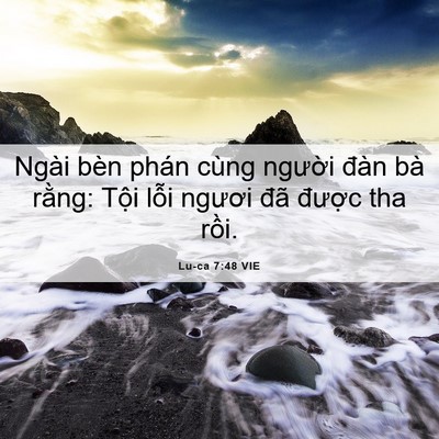 Picture 06 - Lu-ca 7:48 VIE - Ngài bèn phán cùng người đàn bà rằng: - Bible Verse Picture