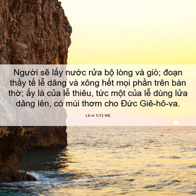 Picture 06 - Lê-vi 1:13 VIE - Người sẽ lấy nước rửa bộ lòng và - Bible Verse Picture