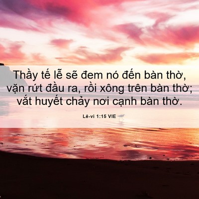 Picture 06 - Lê-vi 1:15 VIE - Thầy tế lễ sẽ đem nó đến bàn thờ, - Bible Verse Picture