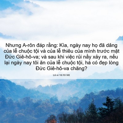 Picture 06 - Lê-vi 10:19 VIE - Nhưng A-rôn đáp rằng: Kìa, ngày nay họ - Bible Verse Picture