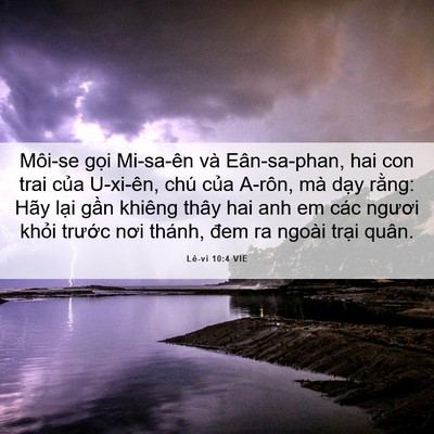 Picture 06 - Lê-vi 10:4 VIE - Môi-se gọi Mi-sa-ên và Eân-sa-phan, hai con - Bible Verse Picture