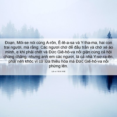 Picture 06 - Lê-vi 10:6 VIE - Đoạn, Môi-se nói cùng A-rôn, Ê-lê-a-sa - Bible Verse Picture