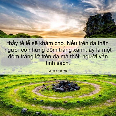 Picture 06 - Lê-vi 13:39 VIE - thầy tế lễ sẽ khám cho. Nếu trên da - Bible Verse Picture