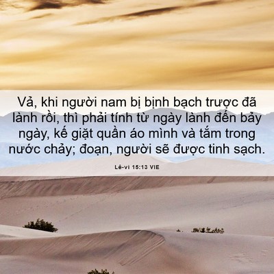 Picture 06 - Lê-vi 15:13 VIE - Vả, khi người nam bị bịnh bạch - Bible Verse Picture