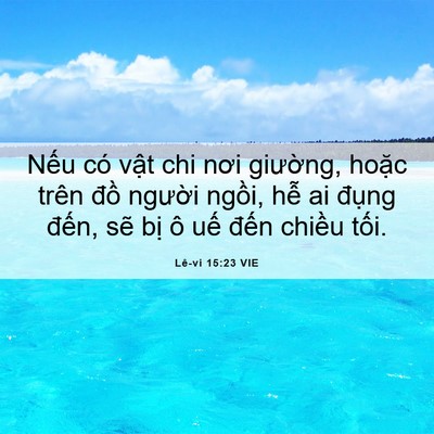 Picture 06 - Lê-vi 15:23 VIE - Nếu có vật chi nơi giường, hoặc trên - Bible Verse Picture