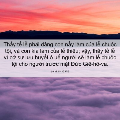 Picture 06 - Lê-vi 15:30 VIE - Thầy tế lễ phải dâng con nầy làm - Bible Verse Picture