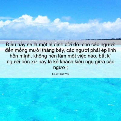 Picture 06 - Lê-vi 16:29 VIE - Điều nầy sẽ là một lệ định đời - Bible Verse Picture