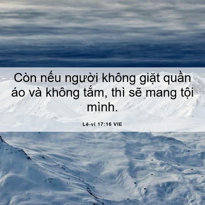 Picture 06 - Lê-vi 17:16 VIE - Còn nếu người không giặt quần áo và - Bible Verse Picture