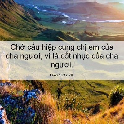 Picture 06 - Lê-vi 18:12 VIE - Chớ cấu hiệp cùng chị em của cha - Bible Verse Picture