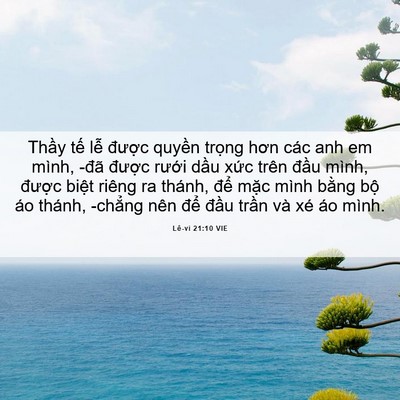 Picture 06 - Lê-vi 21:10 VIE - Thầy tế lễ được quyền trọng hơn - Bible Verse Picture