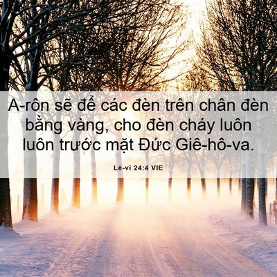 Picture 06 - Lê-vi 24:4 VIE - A-rôn sẽ để các đèn trên chân đèn - Bible Verse Picture