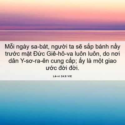Picture 06 - Lê-vi 24:8 VIE - Mỗi ngày sa-bát, người ta sẽ sắp bánh - Bible Verse Picture