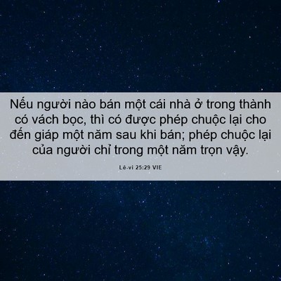 Picture 06 - Lê-vi 25:29 VIE - Nếu người nào bán một cái nhà ở - Bible Verse Picture