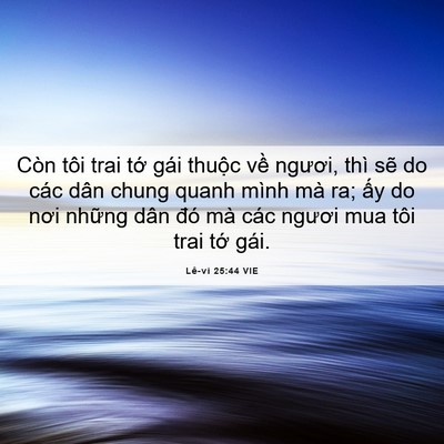 Picture 06 - Lê-vi 25:44 VIE - Còn tôi trai tớ gái thuộc về ngươi, - Bible Verse Picture