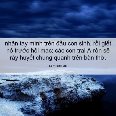 Picture 06 - Lê-vi 3:13 VIE - nhận tay mình trên đầu con sinh, rồi - Bible Verse Picture