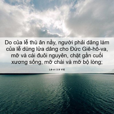 Picture 06 - Lê-vi 3:9 VIE - Do của lễ thù ân nầy, người phải - Bible Verse Picture