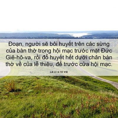 Picture 06 - Lê-vi 4:18 VIE - Đoạn, người sẽ bôi huyết trên các - Bible Verse Picture