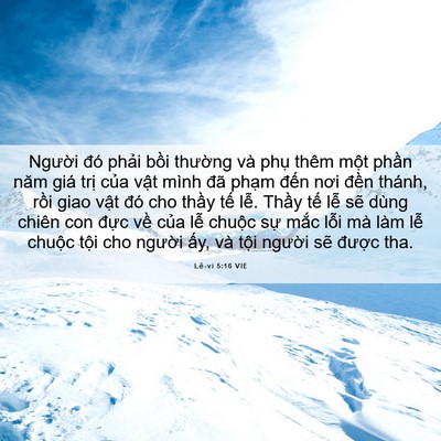Picture 06 - Lê-vi 5:16 VIE - Người đó phải bồi thường và phụ - Bible Verse Picture