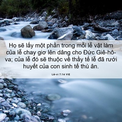 Picture 06 - Lê-vi 7:14 VIE - Họ sẽ lấy một phần trong mỗi lễ - Bible Verse Picture