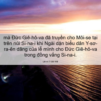 Picture 06 - Lê-vi 7:38 VIE - mà Đức Giê-hô-va đã truyền cho Môi-se - Bible Verse Picture