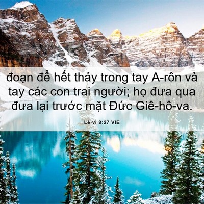 Picture 06 - Lê-vi 8:27 VIE - đoạn để hết thảy trong tay A-rôn và - Bible Verse Picture