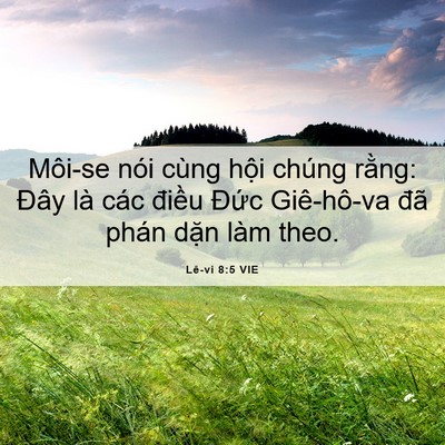 Picture 06 - Lê-vi 8:5 VIE - Môi-se nói cùng hội chúng rằng: Đây là - Bible Verse Picture
