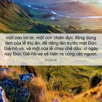 Picture 06 - Lê-vi 9:4 VIE - một con bò tơ, một con chiên đực - Bible Verse Picture