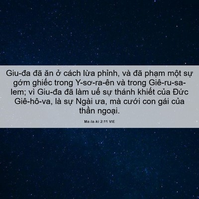 Picture 06 - Ma-la-ki 2:11 VIE - Giu-đa đã ăn ở cách lừa phỉnh, và - Bible Verse Picture