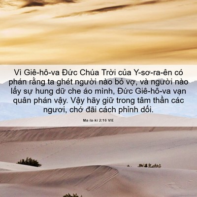 Picture 06 - Ma-la-ki 2:16 VIE - Vì Giê-hô-va Đức Chúa Trời của - Bible Verse Picture
