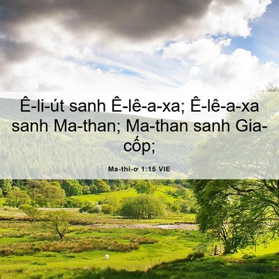 Picture 06 - Ma-thi-ơ 1:15 VIE - Ê-li-út sanh Ê-lê-a-xa; Ê-lê-a-xa sanh - Bible Verse Picture