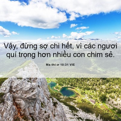Picture 06 - Ma-thi-ơ 10:31 VIE - Vậy, đừng sợ chi hết, vì các ngươi - Bible Verse Picture