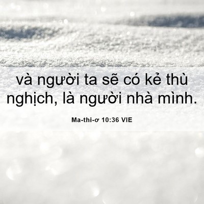 Picture 06 - Ma-thi-ơ 10:36 VIE - và người ta sẽ có kẻ thù nghịch, là - Bible Verse Picture