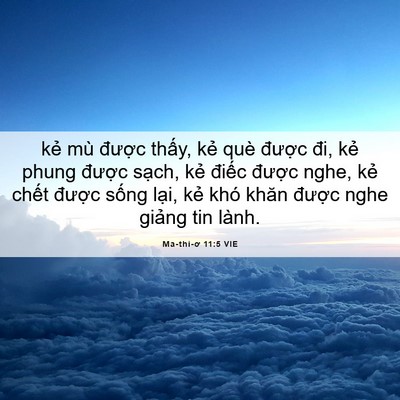 Picture 06 - Ma-thi-ơ 11:5 VIE - kẻ mù được thấy, kẻ què được đi, - Bible Verse Picture