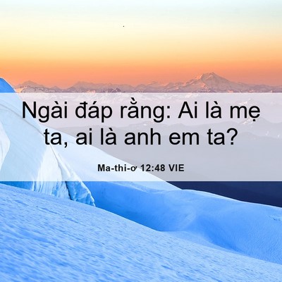 Picture 06 - Ma-thi-ơ 12:48 VIE - Ngài đáp rằng: Ai là mẹ ta, ai là anh em - Bible Verse Picture