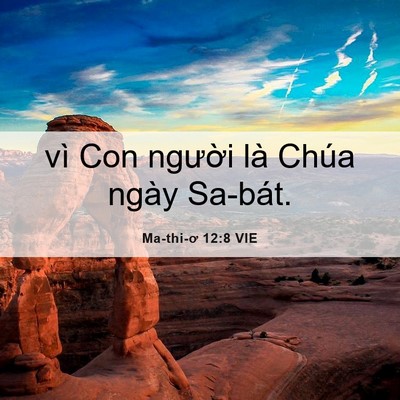 Picture 06 - Ma-thi-ơ 12:8 VIE - vì Con người là Chúa ngày - Bible Verse Picture