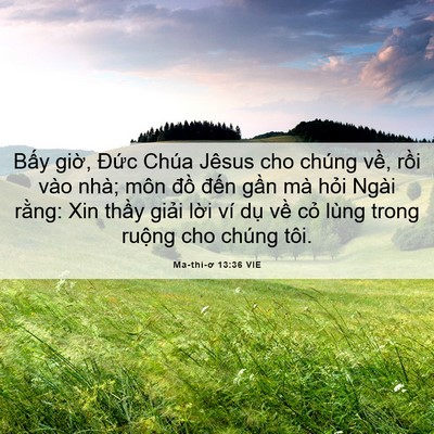Picture 06 - Ma-thi-ơ 13:36 VIE - Bấy giờ, Đức Chúa Jêsus cho chúng về, - Bible Verse Picture