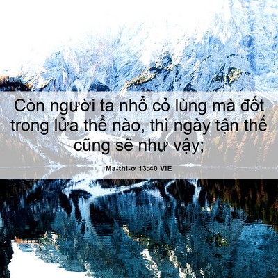 Picture 06 - Ma-thi-ơ 13:40 VIE - Còn người ta nhổ cỏ lùng mà đốt - Bible Verse Picture