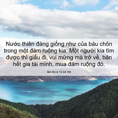 Picture 06 - Ma-thi-ơ 13:44 VIE - Nước thiên đàng giống như của báu - Bible Verse Picture