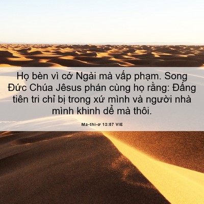 Picture 06 - Ma-thi-ơ 13:57 VIE - Họ bèn vì cớ Ngài mà vấp phạm. Song - Bible Verse Picture