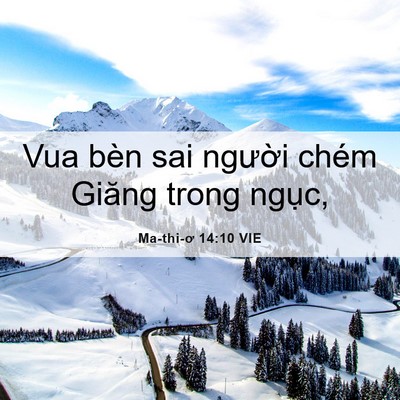 Picture 06 - Ma-thi-ơ 14:10 VIE - Vua bèn sai người chém Giăng trong - Bible Verse Picture