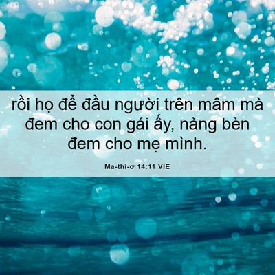 Picture 06 - Ma-thi-ơ 14:11 VIE - rồi họ để đầu người trên mâm mà - Bible Verse Picture