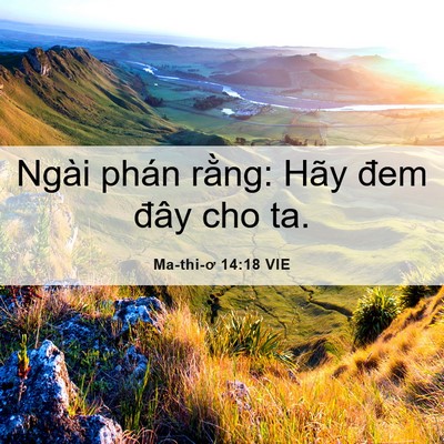 Picture 06 - Ma-thi-ơ 14:18 VIE - Ngài phán rằng: Hãy đem đây cho - Bible Verse Picture