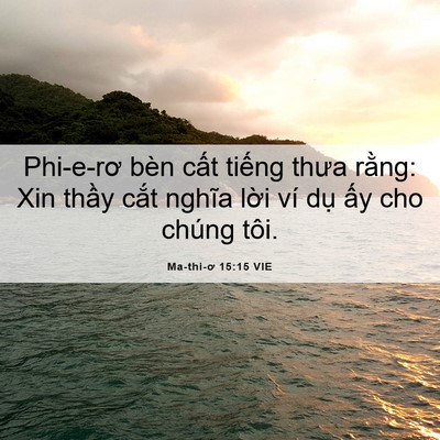 Picture 06 - Ma-thi-ơ 15:15 VIE - Phi-e-rơ bèn cất tiếng thưa rằng: Xin - Bible Verse Picture
