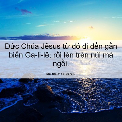 Picture 06 - Ma-thi-ơ 15:29 VIE - Đức Chúa Jêsus từ đó đi đến gần - Bible Verse Picture