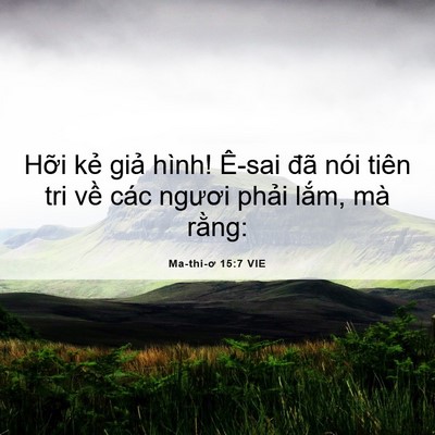 Picture 06 - Ma-thi-ơ 15:7 VIE - Hỡi kẻ giả hình! Ê-sai đã nói tiên - Bible Verse Picture