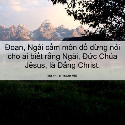 Picture 06 - Ma-thi-ơ 16:20 VIE - Đoạn, Ngài cấm môn đồ đừng nói cho - Bible Verse Picture