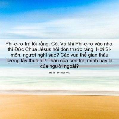 Picture 06 - Ma-thi-ơ 17:25 VIE - Phi-e-rơ trả lời rằng: Có. Và khi - Bible Verse Picture