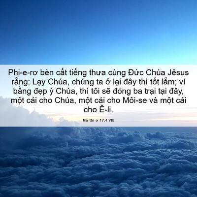 Picture 06 - Ma-thi-ơ 17:4 VIE - Phi-e-rơ bèn cất tiếng thưa cùng Đức - Bible Verse Picture