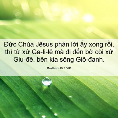 Picture 06 - Ma-thi-ơ 19:1 VIE - Đức Chúa Jêsus phán lời ấy xong rồi, - Bible Verse Picture